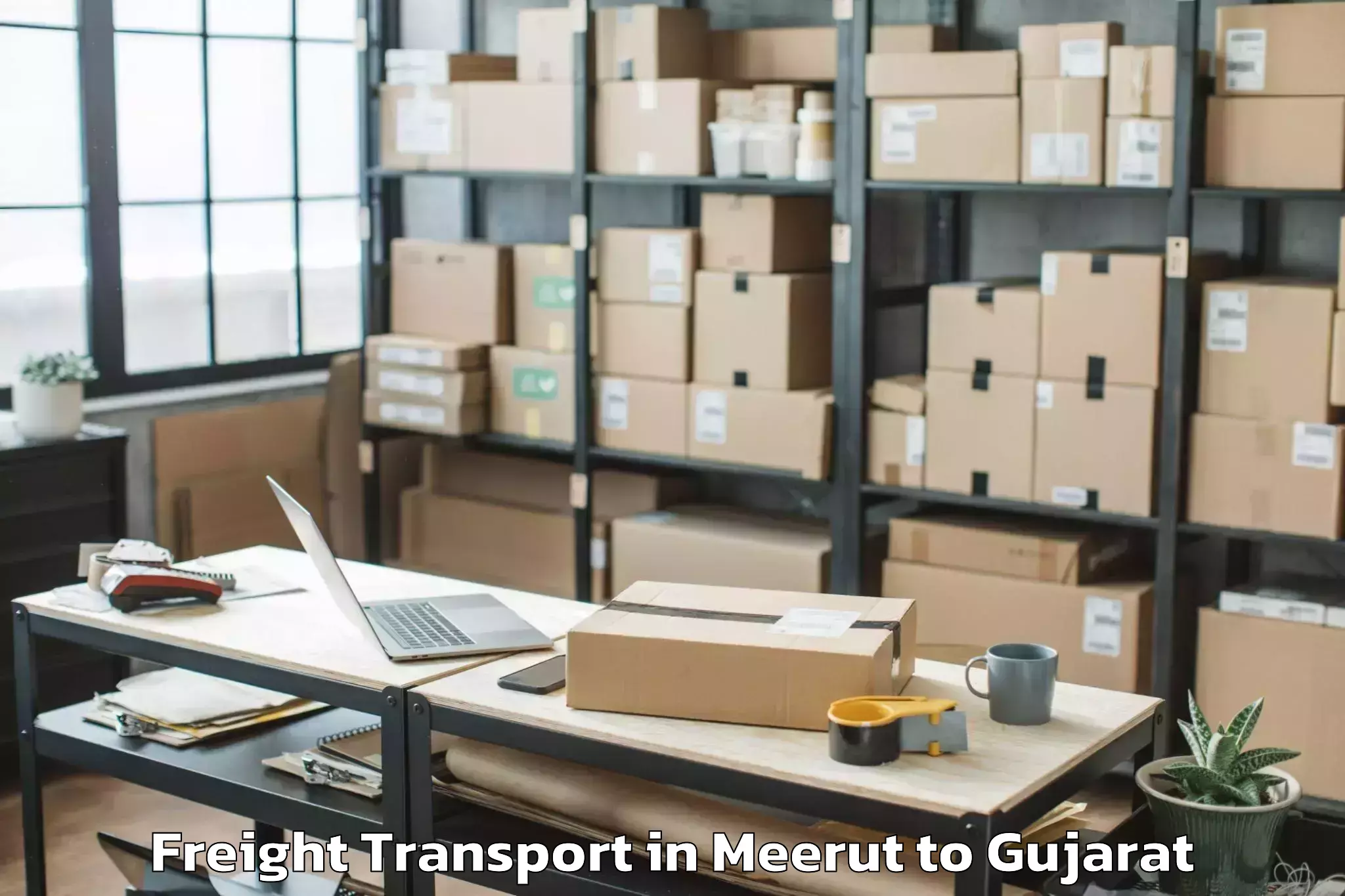 Trusted Meerut to Visnagar Freight Transport